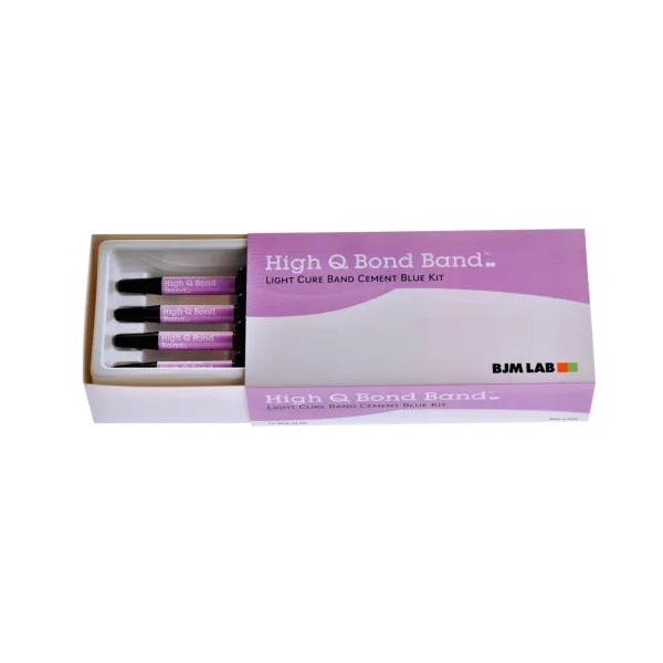 Цемент для ортодонтических колец, комплект High-Q-Bond Light Cure Band Cement Blue (4 шприца х 4 г)
