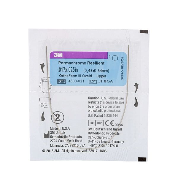 Дуга стальная Unitek Permachrome Resilient .016x.016  ВЧ ФIII (3М)